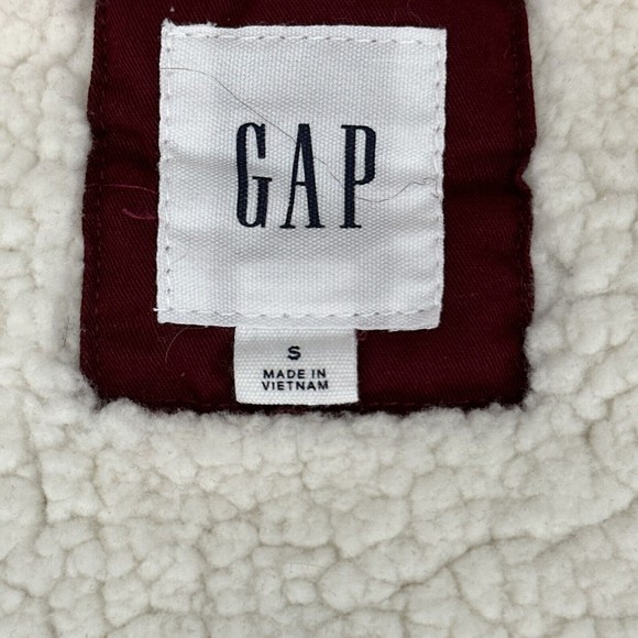 GAP Red Womens Size S Coat with Hood Inside Sherpa Line - Picture 6 of 12